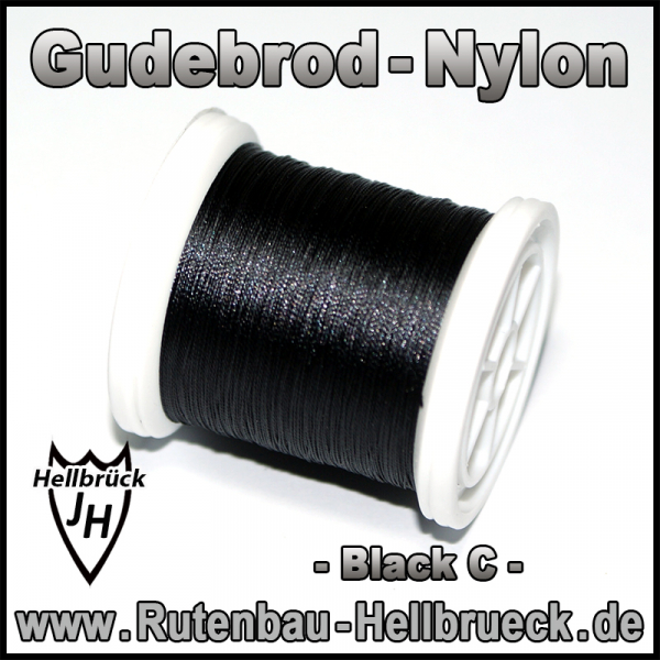 Gudebrod Bindegarn - Nylon - Farbe: Black -C-